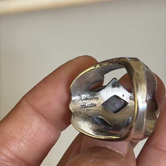 Native American Sterling Silver and Turquoise Ring size 9.5